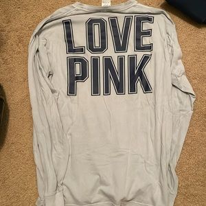 Grey PINK long sleeve campus tee